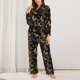 thumbnail image 2 of Balery Modern Golden Butterfly Conjunto de Pijama con Estampado para Mujer, Conjunto de Dos Piezas con Manga Larga, Ropa de Dormir Suave con Bolsillos, Pijamas Cómodos-XX-Large, 2 of 7