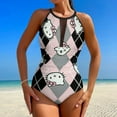 thumbnail image 2 of Hello Kitty Women's One Piece Swimsuit High Neck Tummy Control Swimwear Bathing Suit, 2 of 7