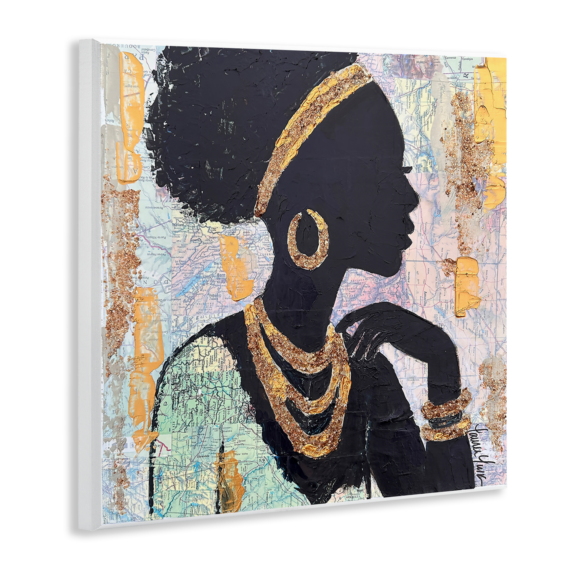 Stupell Industries Jewelry Clad Girl Silhouette Wall Plaque Art, design by Lauren Luna