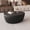 Black, variant on YWEN Oval Coffee Table, Modern Tea Accent Faux Marble Center Table with Decorative Vertical Texture Leather Cover for Living Room Apartment