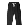 thumbnail image 7 of Mgmyaa Girls Casual Capri Pants Kids Cropped Drawstring Elastic Waist Straight-Leg Jogging Pants Sweatpants with Pockets and Ornamental Button, 7 of 7
