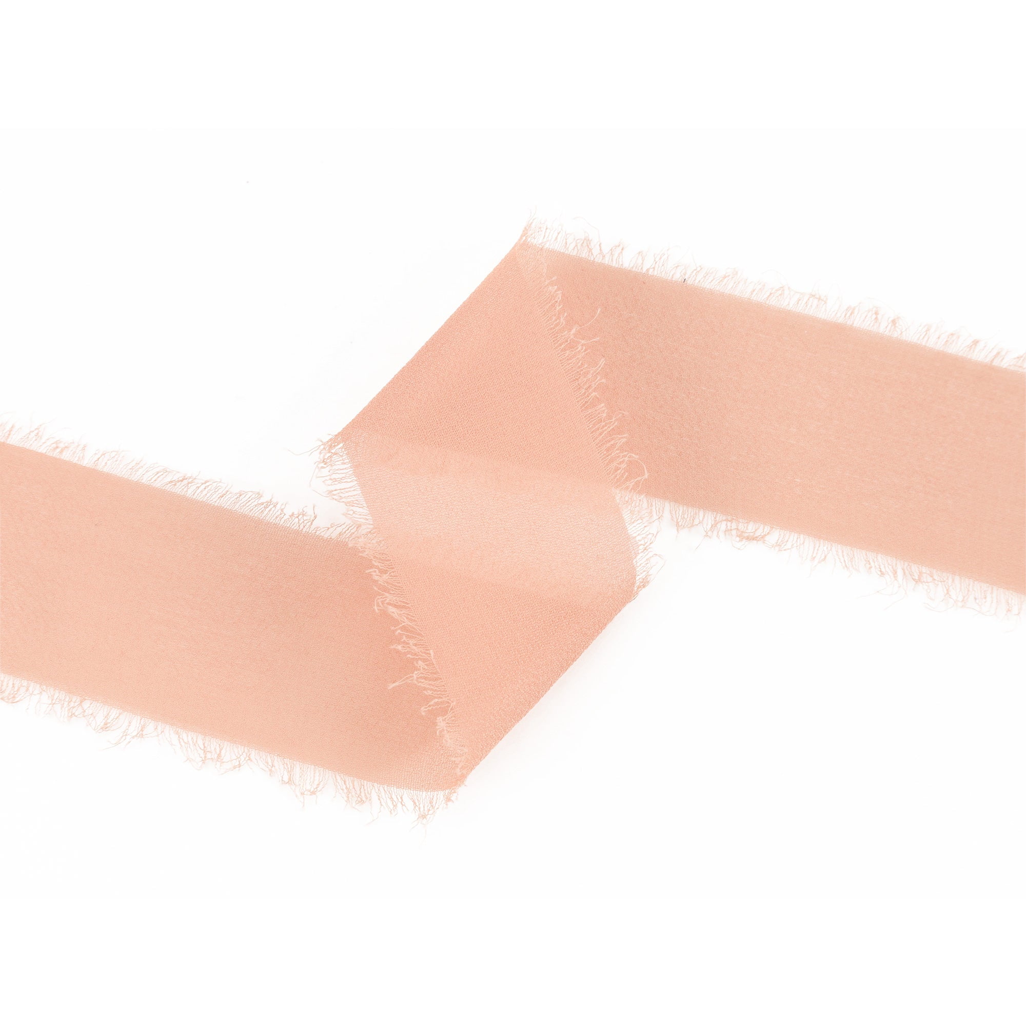 LaRibbons 1 1/2" Frayed Edge Chiffon Ribbon, Blush, 10 Yard Roll