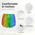 thumbnail image 6 of Lsque Glitter Rainbow Printed Women's Running Shorts with Liner Pockets,Elastic Quick Dry Workout Athletic Gym Yoga Shorts,Womens High Waist Shorts-Small, 6 of 9