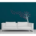 thumbnail image 3 of Large Tree Wall Decal with Blowing Flowers Best DIY Wall Art Living Room Decor Vinyl Art Sticker - Light Gray/Berry, 3 of 6