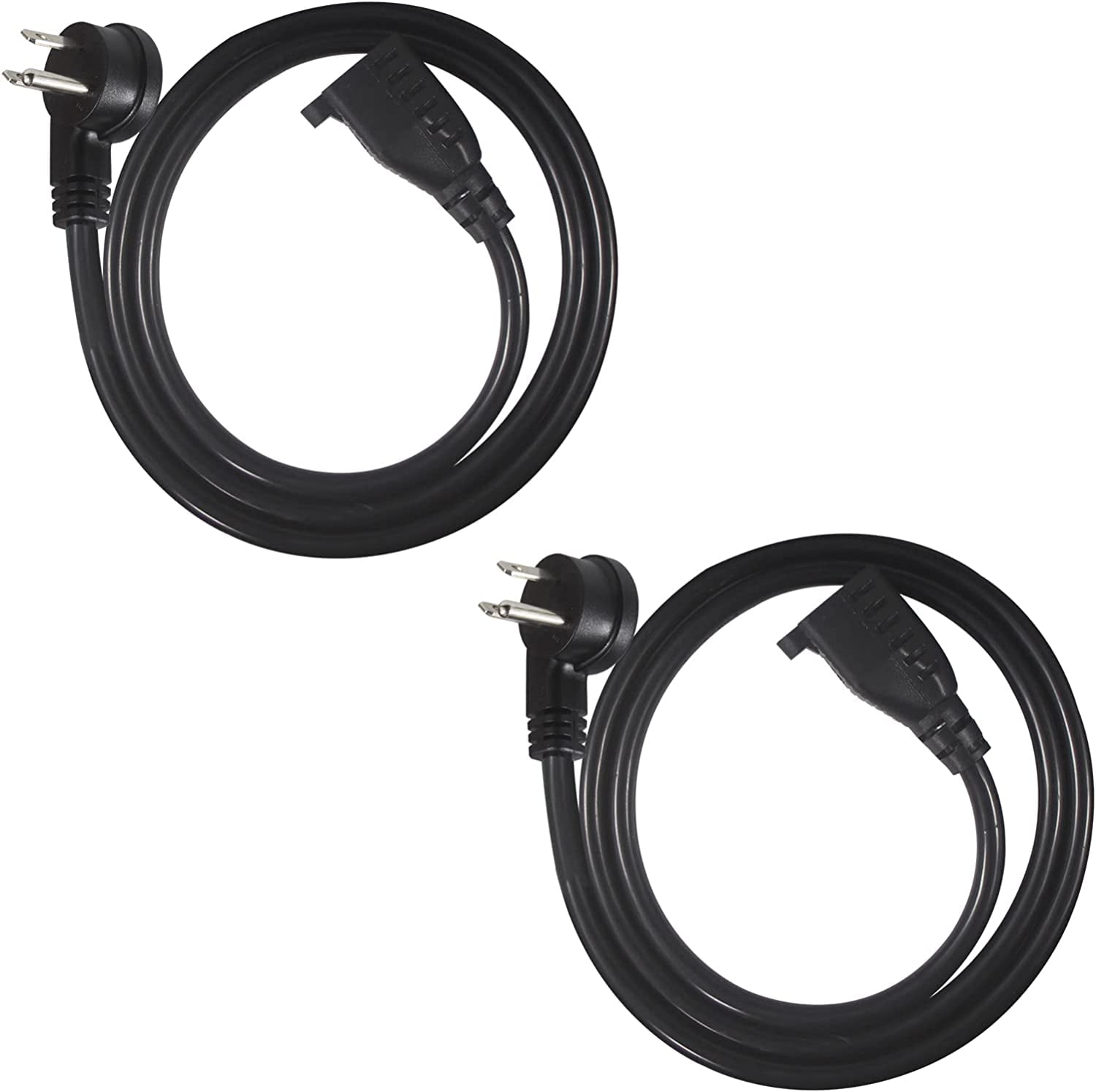 3FT Low Profile Flat Plug Extension Cord Low Profile Angle Flat Plug 3