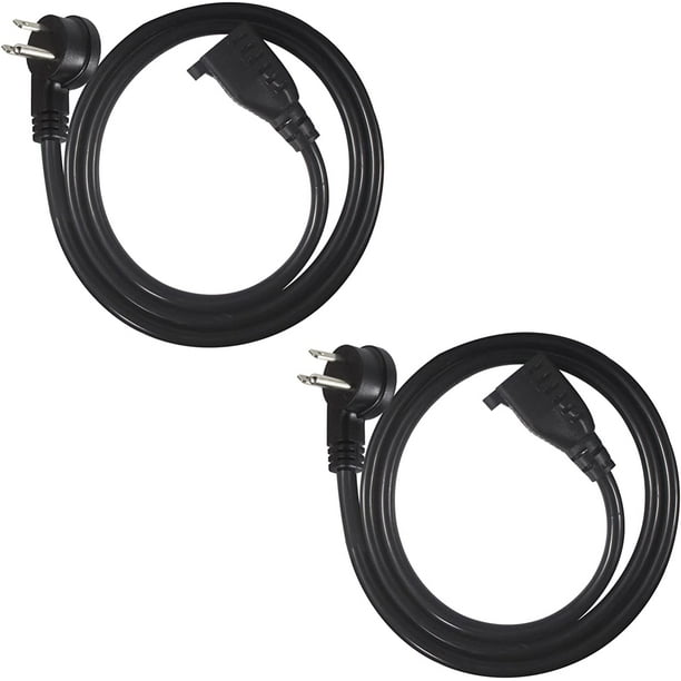 3FT Low Profile Flat Plug Extension Cord Low Profile Angle Flat Plug 3