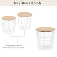 thumbnail image 2 of Ensemble de 2 Tables d'Appoint Rondes Gigognes avec Paniers de Rangement en Métal – Tables d'Appoint Blanches pour la Maison et le Salon, 2 of 8