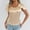 Beige, variant on Flutter Sleeve U Neck Slim Tee, Women's Solid Fitted Everyday Summer Blouse