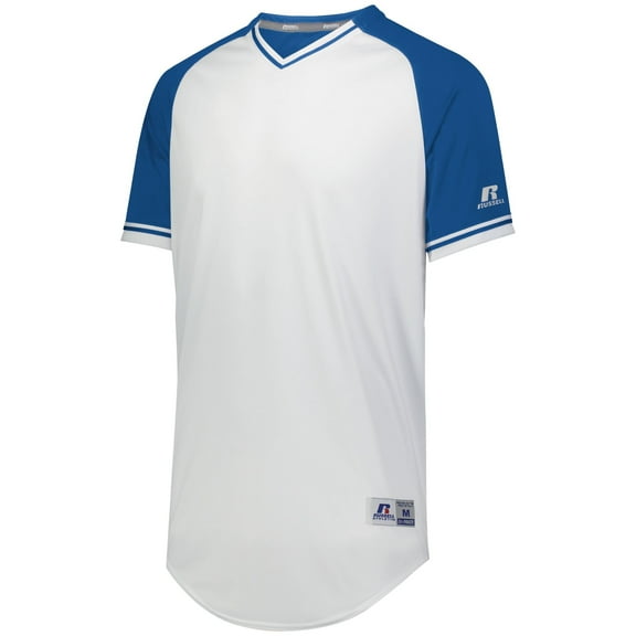 CLASSIC V-NECK JERSEY - S / WHITE/ROYAL/WHITE by RUSSELL