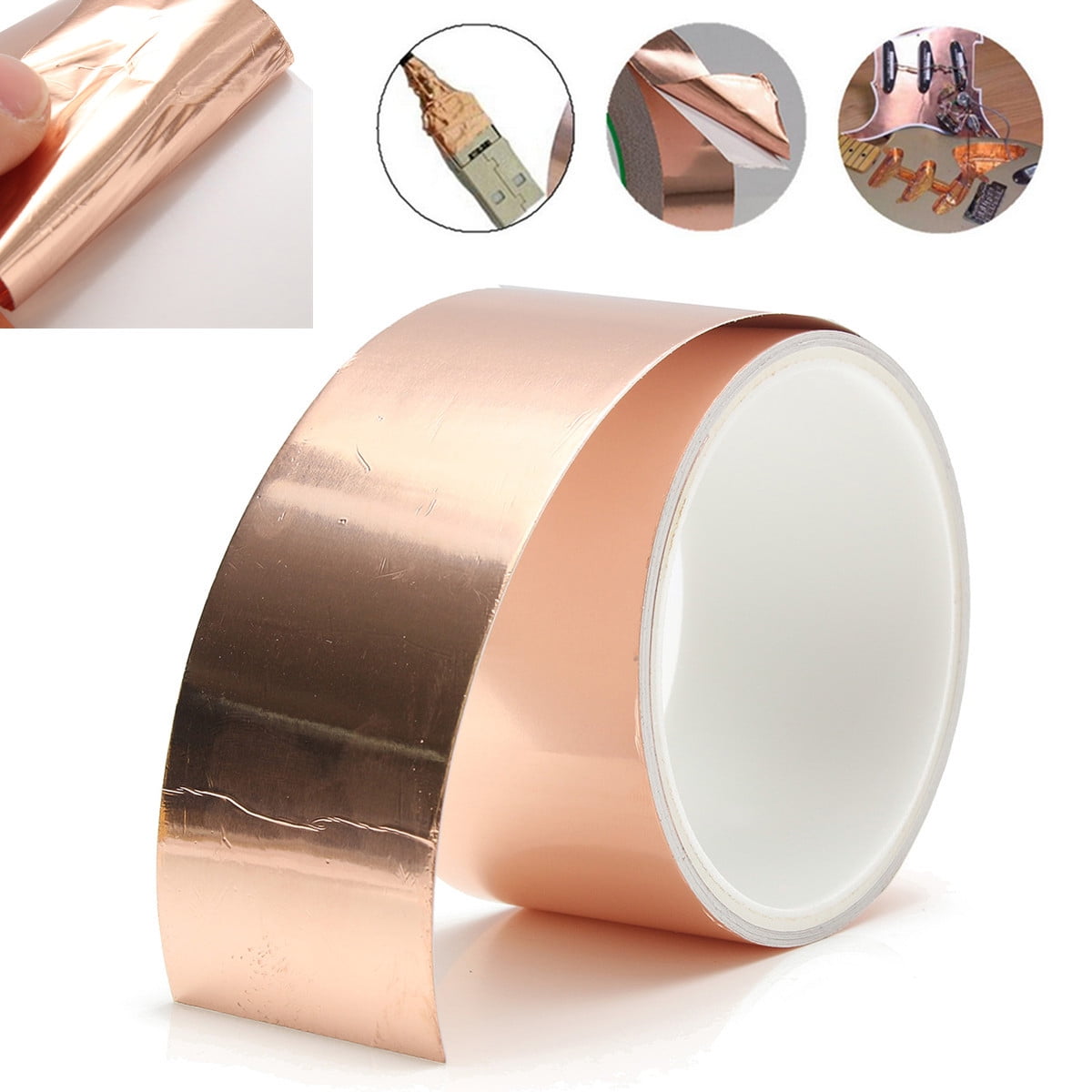 1/2IN*36YD EMI Copper Foil Shielding Tape Conductive Self Adhesive Barrier 1Roll 