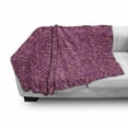 thumbnail image 2 of Floral Vintage Soft Flannel Fleece Throw Blanket, Garden Artwork of Berries and Branches, Cozy Plush for Indoor and Outdoor Use, 50" x 70", Dark Magenta Coral, by Ambesonne, 2 of 5