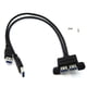 thumbnail image 1 of 1Pc Dual USB 30 A Male to USB 30 Female Extension Cable With Screw Panel Mount Holes 30cm Length Cable Cord, 1 of 5