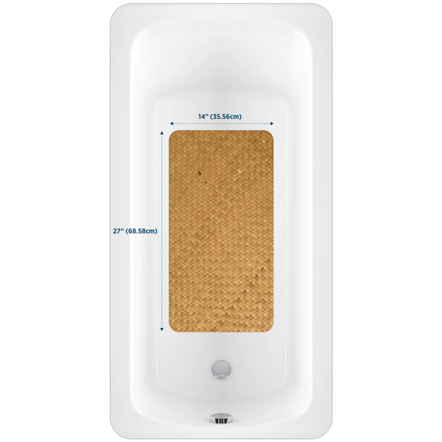 Bamboo Weave Kahuna Grip Peel and Stick PolyBlend NonSlip Bathtub Bath Mat 14"x27"
