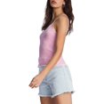thumbnail image 2 of Billabong Women's Till Dawn Ribbed Knit Lace Trim Floral Tank Top Shirt (X-Small, Pink), 2 of 5