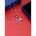 thumbnail image 3 of Dorunmo Independence Day Necklace Women's 925 Sterling Sliver Patriot Pendant Round USA Flag Necklaces 4th of July Jewelry Gift, 3 of 6
