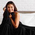 thumbnail image 6 of Bare Home Ultra Soft Microplush Velvet Blanket - Luxurious Fuzzy Fleece Fur - All Season Premium Bed Blanket, Twin Extra Long (Twin/Twin XL, Black), 6 of 6
