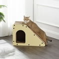 thumbnail image 6 of THE LICKER STORE Kento 23.63" Minimalist Cardboard Angled Cat Cave Scratcher with Catnip, Almond, CSR1008A, 6 of 7