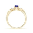 thumbnail image 2 of ANGARA Natural Tanzanite and Diamond Twisted Vine Ring in 14K Yellow Gold for Women (Size-5mm) | December Birthstone, Birthday, Anniversary, Jewelry Gift for Women | Natural Tanzanite Ring, 2 of 10
