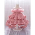 thumbnail image 3 of BemeyourBBs Toddler Baby Girl Tulle Prom Tutu Dress Sparkly Sequin Tulle Dress Princess Wedding Birthday Party Dress Blessing Baptism Day Dresses Asymmetrical Prom Ball Gown, 3 of 9