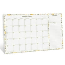 Rileys & Co Monthly Planner Desk Pad, Undated Planner Calendar 16.5 x 11.4 inches (Yellow Floral)