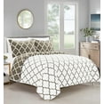 thumbnail image 2 of Elegant Comfort Super Soft Quatrefoil Comforter Pattern Down Alternative Reversible 3-Piece Comforter Set,King, Gray/White, 2 of 4