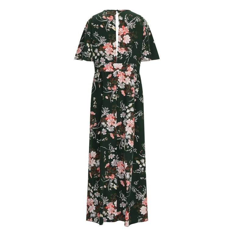 fit and flare garden party dress Fit and Flare Party Dress in Longer Length 16 / Gold Floral main image 0