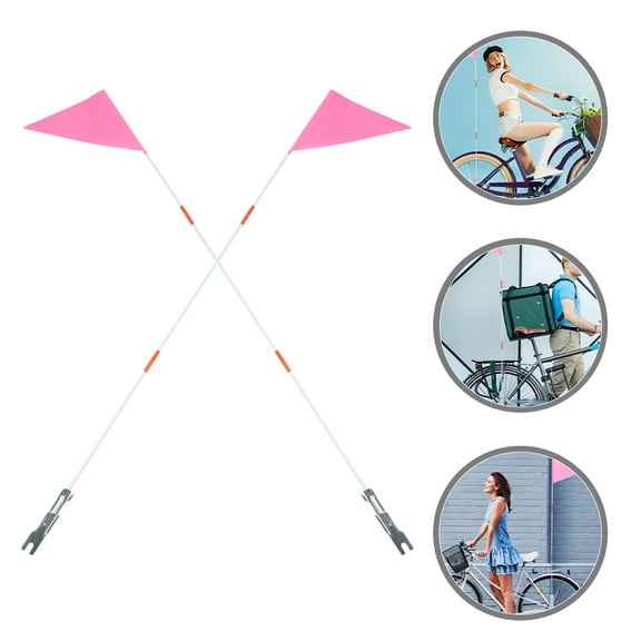 PAMINGONO Bike Advertising Flag Pink Glass Fiber 2 Sets