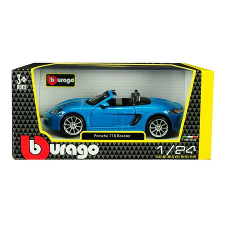 Porsche Boxster Tiptronic - Porsche 718 Boxster Blue 1/24 Diecast Model Car by Bburago
