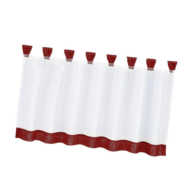 DOLITY Window Curtain Tiers with Universal Rod Pocket, Voile for Kitchen Bathroom 6 57x24 Inch Red