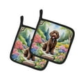 thumbnail image 2 of Labradoodle Spring Path Pair of Pot Holders 7.5 in x 7.5 in, 2 of 2