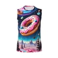 thumbnail image 4 of Yiaed Starry Sky Pine Tree Donut Print Men's Singlet Vests Summer Running Muscle Tank Tops Gym Undershirt Round Neck Sleeveless for man, 4 of 5