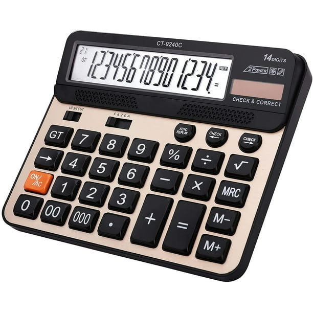 Calculadora de botones grandes Philley LCD Pantalla de 14 dígitos de escritorio CT-9240C