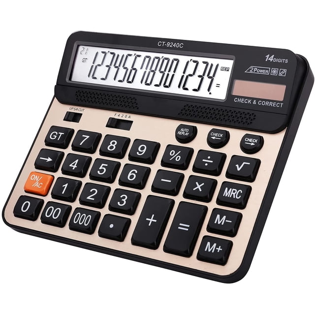 Calculadora de botones grandes Philley LCD Pantalla de 14 dígitos de escritorio CT-9240C