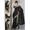 thumbnail image 2 of 4 Piece Black Art Silk Sari, Saree, Wrap, custom blouse & petticoat, Bindi, 2 of 6