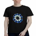 thumbnail image 4 of Signetis Unisex Abstract Neon Blue Graphic Tee, Black, Short Sleeve, 4 of 9