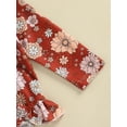 thumbnail image 6 of Kids Girls One Piece Swimsuits Little Girls Long Sleeve Zipper Floral Print Romper Rash Guards Beach Bathing Wear 1-6T, 6 of 7