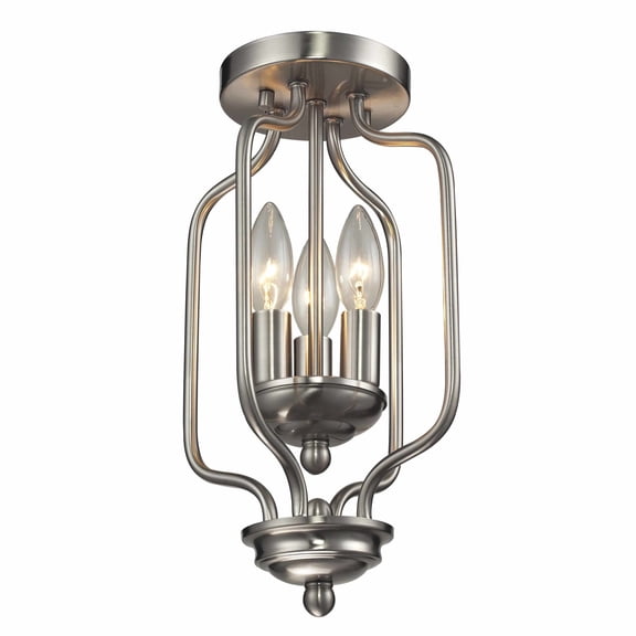 Z-Lite Cardinal 3 Light Flush Mount in Brushed Nickel
