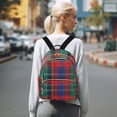 thumbnail image 7 of FORMRS Mini Backpack Purse for Women Quilted Travel Daypack Casual Shoulder Bag, Red Green Pattern, 7 of 7