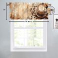 thumbnail image 4 of Coffee Theme Rod Pocket Thermal Insulated Curtain Valance Cafe Beans Cake Privacy Window Valances for Living Room Kitchen 54 by 18 in, 1 Panel, 4 of 6