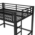 thumbnail image 4 of Bellemave Full Loft Bed, Heavy Duty Metal Loft Bed with 2 Build-In Ladders, Space Saving Full Size Loft Bed Frame with Full Length Guardrail, Loft Bed Full Size with Large Under-Bed Space, Black, 4 of 9