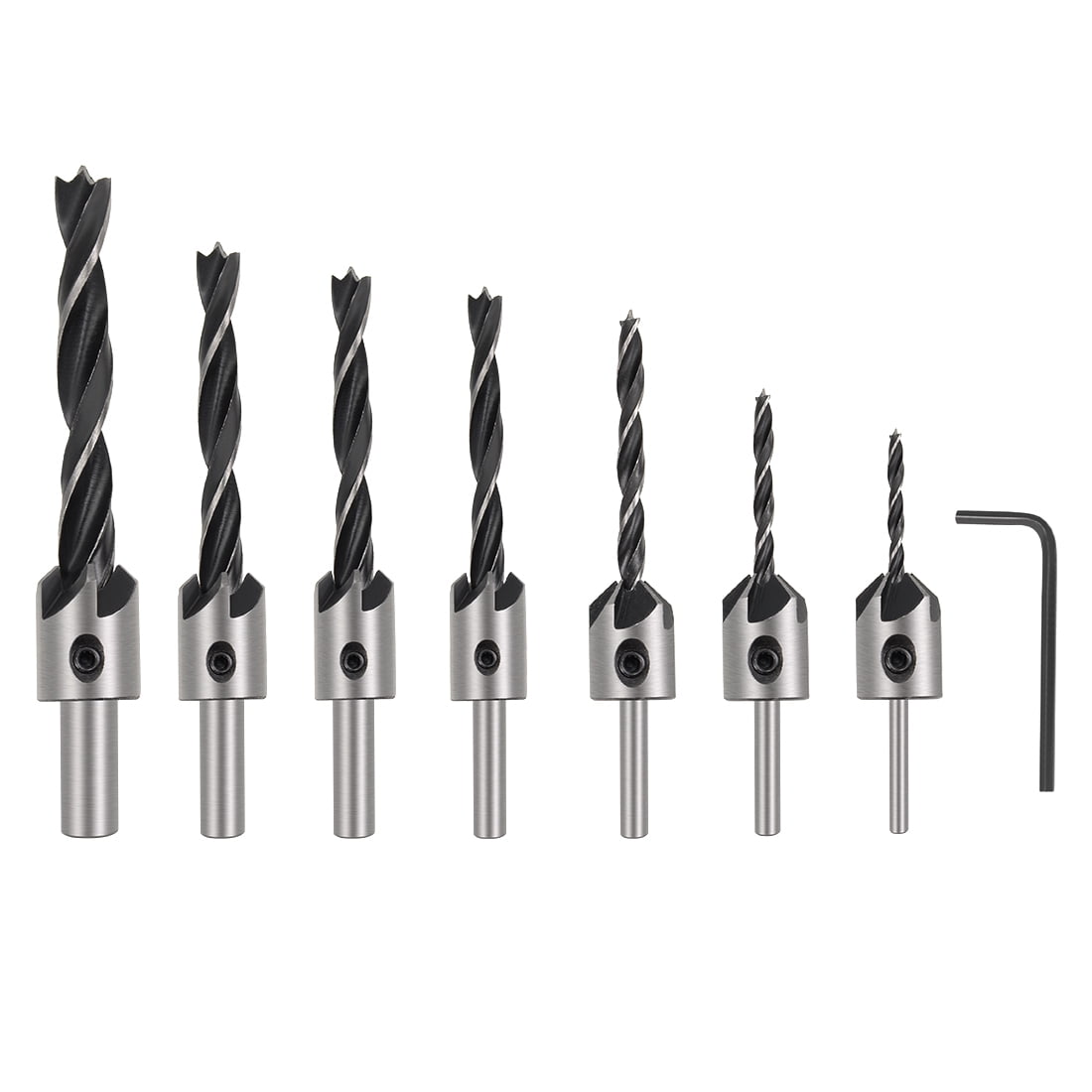 Countersink Drill Bits for Wood Adjustable Reamer Center HSS with Hex
