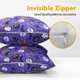 thumbnail image 3 of Halloween Purple Throw Pillow Covers 18x18 inch 2 Packs Humour Pumpkins Ghost Skeleton Bat Web Decorative Pillowcase Holiday linen Pillow Cases for Home Sofa Porch Outdoor Decor, 3 of 6