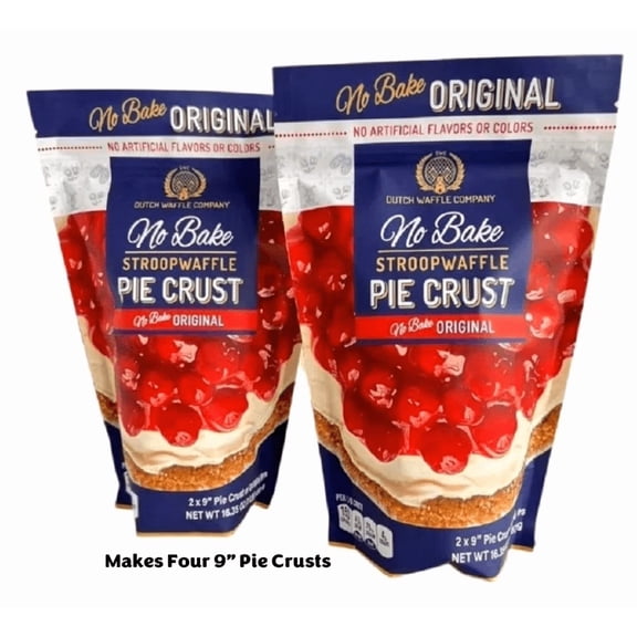 Dutch Waffle Company No Bake Stroopwafel Pie Crust, (2) 1 lb. Pouches, makes (4) 9" Pie Crusts