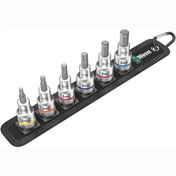 Wera 003996 Belt C 2 Zyklop In-Hex-Plus Bit Socket Set with Holding Function, 1/2" Drive, 6 Pieces