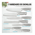 thumbnail image 4 of Cuchillos de Cocina de Acero Inoxidable (15 Pz) con Base de Madera Lab.G Negro, Plateado, 4 of 5