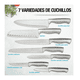 thumbnail image 4 of Cuchillos de Cocina de Acero Inoxidable (15 Pz) con Base de Madera Belug Negro, Plateado, 4 of 5