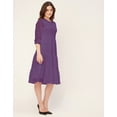 thumbnail image 3 of Moomaya Round Neck Tiered Solid Georgette Dress - Women's Boho Tiered Dress, 3 of 9