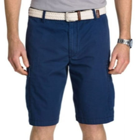 IZOD Men's Saltwater 10.5" Solid Washed Cargo Short (Cadet Navy, 42)
