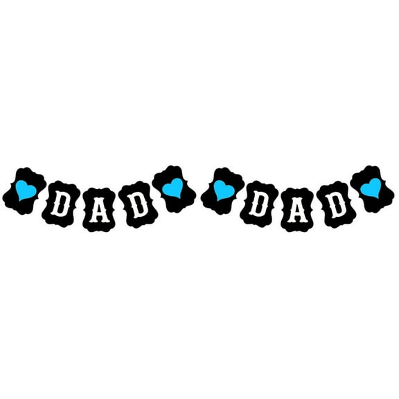 ORDDIART Dad Birthday Paper Banner, 2 Sets, 15 x 11 cm Each, Party Decoration for Birthday Celebration and Family Gathering