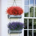 thumbnail image 6 of Sinhoon 8 Bundles Outdoor Artificial Lavender Fake Flowers UV Resistant Shrubs, Faux Plastic Greenery for Indoor Outside Hanging Plants Garden Porch Window Box Home Wedding Farmhouse Decor (Red), 6 of 15